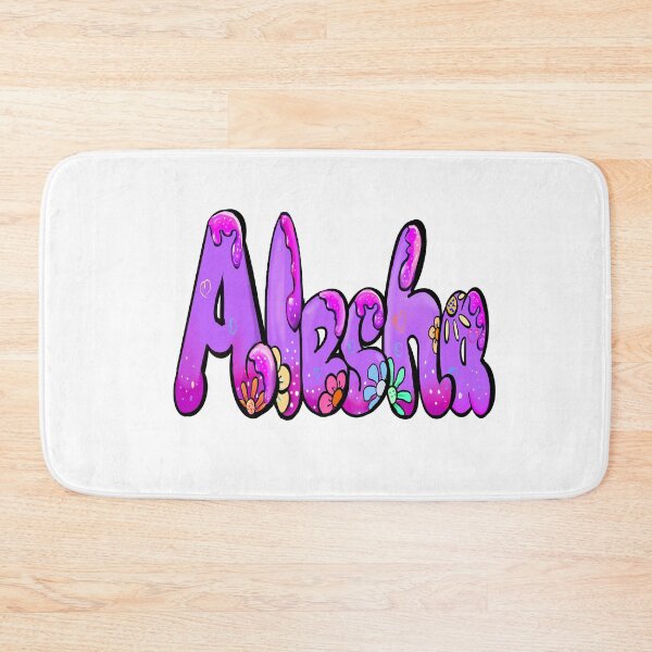 Item preview, Alesha Name Sticker - Purple Bubble Drip Floral Art designed and sold by Artonmytee.