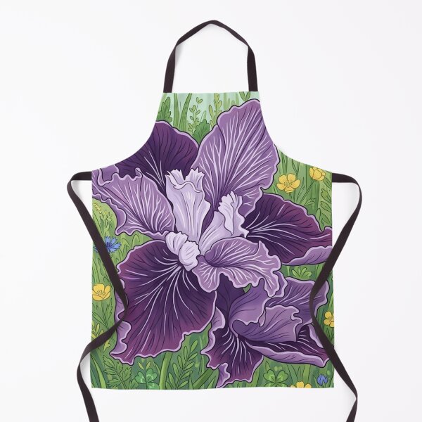 Item preview, Vibrant Purple Ruffled Iris Botanical Illustration designed and sold by AirCrayons27.