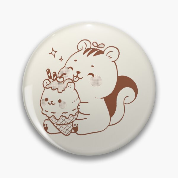 Item preview, Cute Squirrel Eating Ice Cream Kawaii Summer Illustration designed and sold by ToonToos.