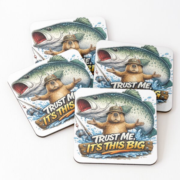 Item preview, Trust Me, It's This Big – Funny Capybara Fishing Meme designed and sold by Ermicioi.