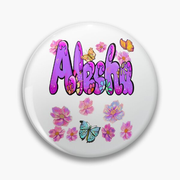 Item preview, Alesha Purple Bubble Letters with Embossed Flowers and Butterflies designed and sold by Artonmytee.
