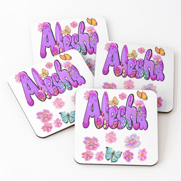 Item preview, Alesha Purple Bubble Letters with Embossed Flowers and Butterflies designed and sold by Artonmytee.