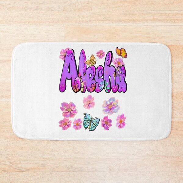 Item preview, Alesha Purple Bubble Letters with Embossed Flowers and Butterflies designed and sold by Artonmytee.