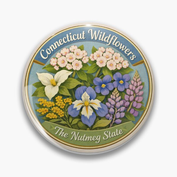 Item preview, Connecticut Wildflowers – Vintage Botanical Sticker designed and sold by SachaMuru.