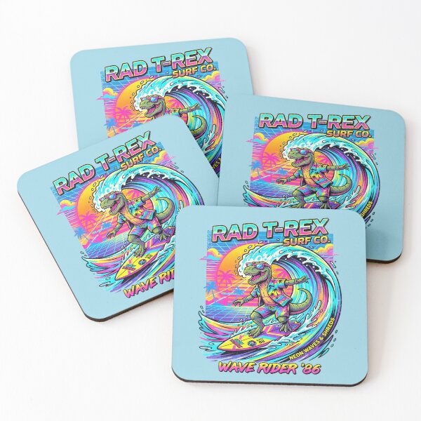 Item preview, Funny T-Rex Surfing Retro 80s Vaporwave Wave designed and sold by RetroRewind Studio.