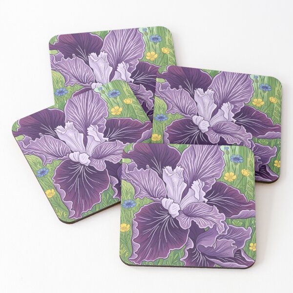 Item preview, Vibrant Purple Ruffled Iris Botanical Illustration designed and sold by AirCrayons27.