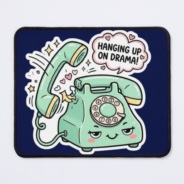 Item preview, Hanging Up On Drama Kawaii Rotary Phone Retro Sarcastic designed and sold by Retro Mood Co.