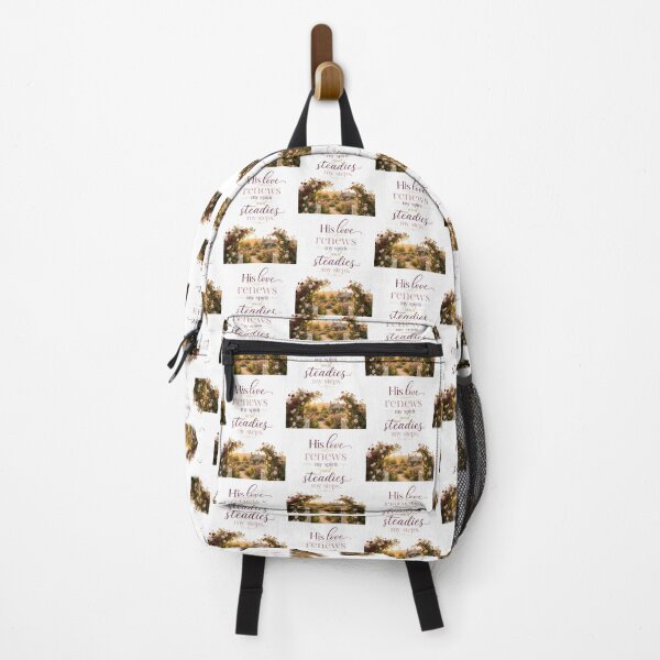 Item preview, His Love Renews My Spirit and Steadies My Steps | Christian Faith Quote designed and sold by LoveNurseries.