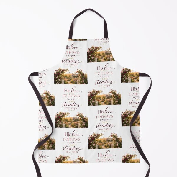 Item preview, His Love Renews My Spirit and Steadies My Steps | Christian Faith Quote designed and sold by LoveNurseries.