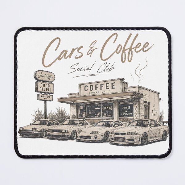 Item preview, cars and coffee social club designed and sold by GHOSTLABELCO.