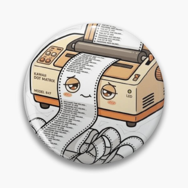 Item preview, Still Printing Your Feelings Kawaii Dot Matrix Printer Retro designed and sold by Retro Mood Co.