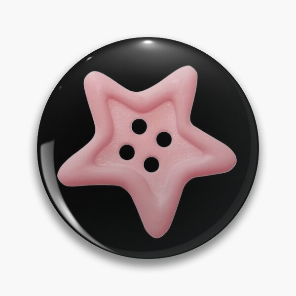 Item preview, Cute Pink Star Button Kawaii Y2K Aesthetic Sticker designed and sold by Cleairydelulu.