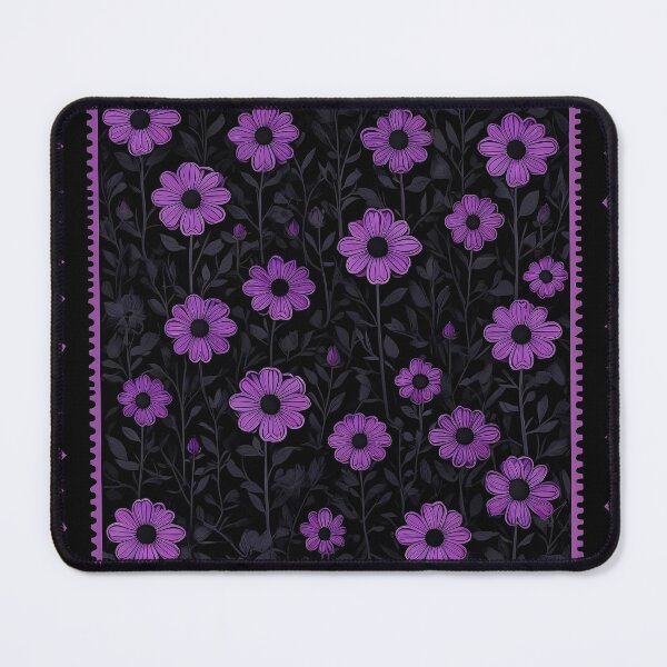 Item preview, Purple flowers on blackground designed and sold by lucyinspace.