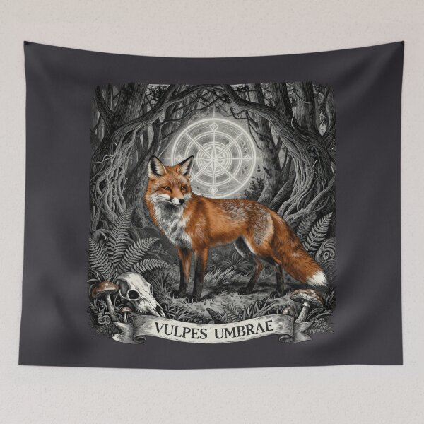 Item preview, Vulpes Umbrae - Gothic Fox Woodcut Dark Shadow Art designed and sold by GoGreenlove.