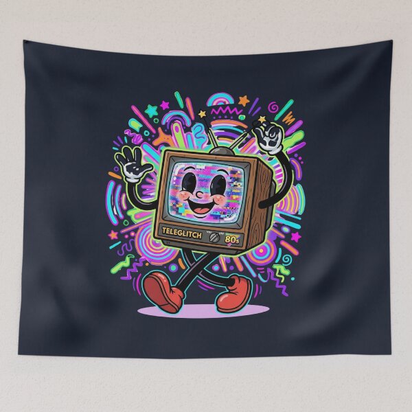 Item preview, Groovy Glitch TV Cute 1930s Rubber Hose Cartoon Static designed and sold by RetroRewind Studio.