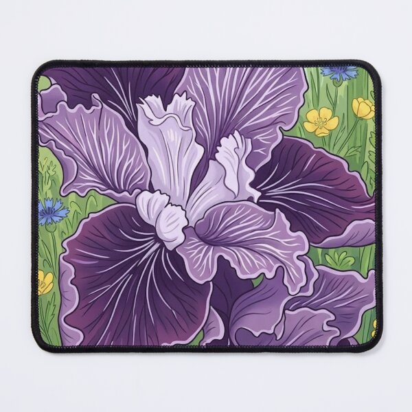 Item preview, Vibrant Purple Ruffled Iris Botanical Illustration designed and sold by AirCrayons27.