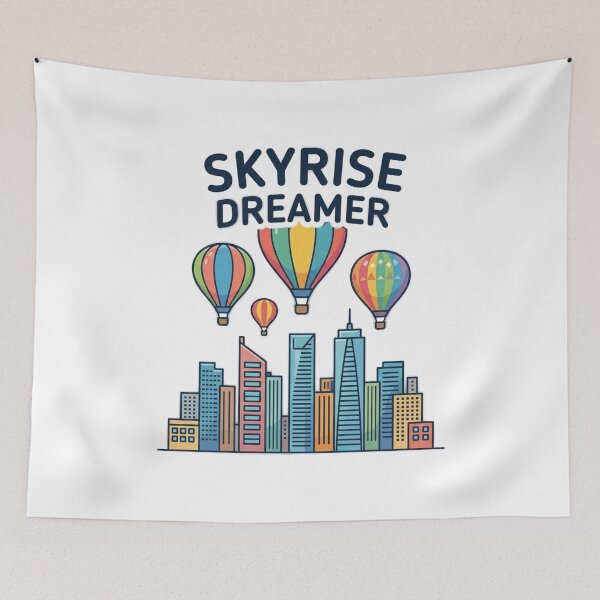 Item preview, Colorful hot air balloons above a modern skyline designed and sold by Ahmedsyde.