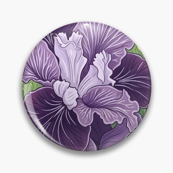 Item preview, Vibrant Purple Ruffled Iris Botanical Illustration designed and sold by AirCrayons27.
