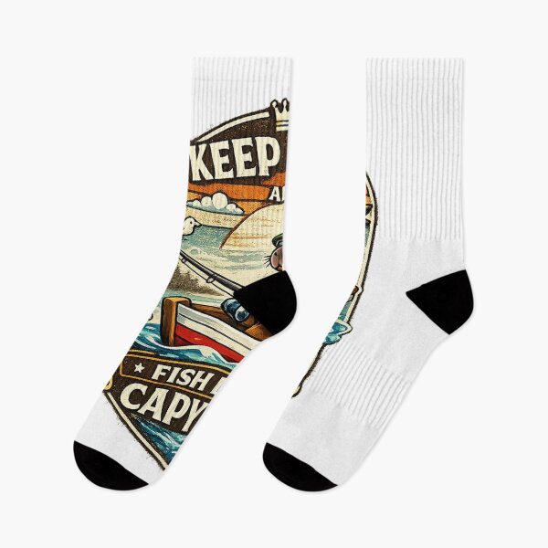 Item preview, Keep Calm and Fish Like a Capybara – Funny Vintage Fishing Lover Gift designed and sold by Ermicioi.