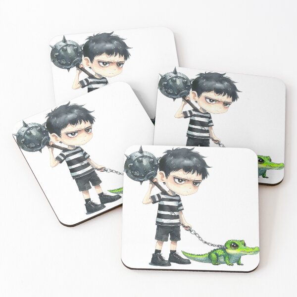 Item preview, Creepy Chibi Boy with Pet Alligator Digital Art designed and sold by ArtisticDesignsbyLinda.