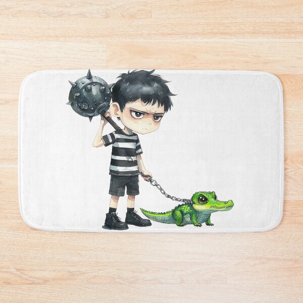 Item preview, Creepy Chibi Boy with Pet Alligator Digital Art designed and sold by ArtisticDesignsbyLinda.