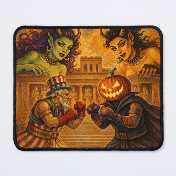 Item preview, Headless Horseman Boxing Uncle Sam — Ancient Temple Fantasy Art designed and sold by TheHorsemanRidesAgain.
