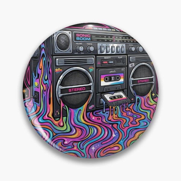 Item preview, Melting Retro 80s Boombox Psychedelic Liquid Rainbow designed and sold by RetroRewind Studio.