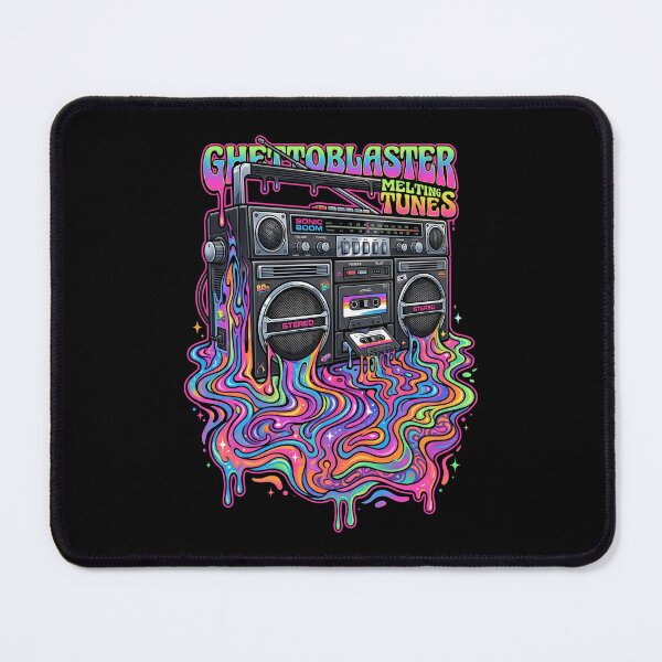 Item preview, Melting Retro 80s Boombox Psychedelic Liquid Rainbow designed and sold by RetroRewind Studio.