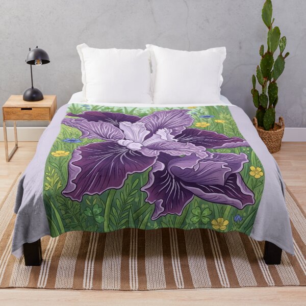 Item preview, Vibrant Purple Ruffled Iris Botanical Illustration designed and sold by AirCrayons27.