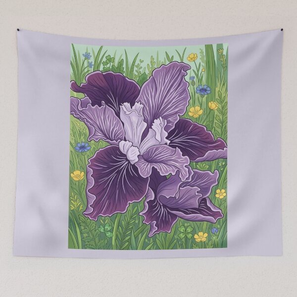 Item preview, Vibrant Purple Ruffled Iris Botanical Illustration designed and sold by AirCrayons27.