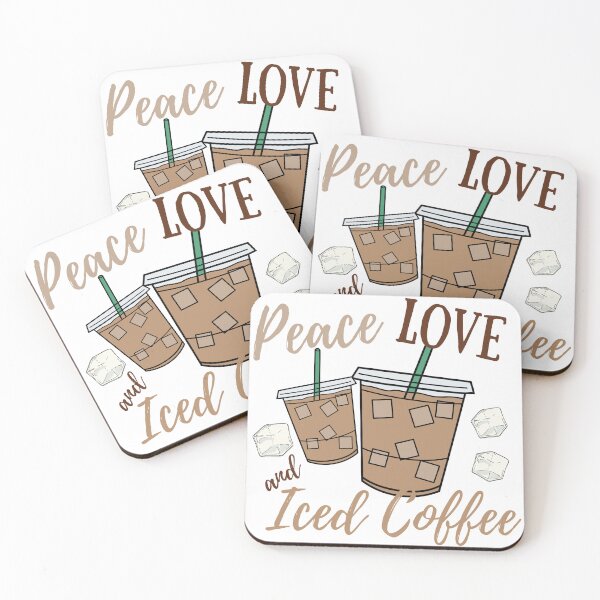 Item preview, Peace Love and Iced Coffee - Coffee Gift designed and sold by LAJdesigns.
