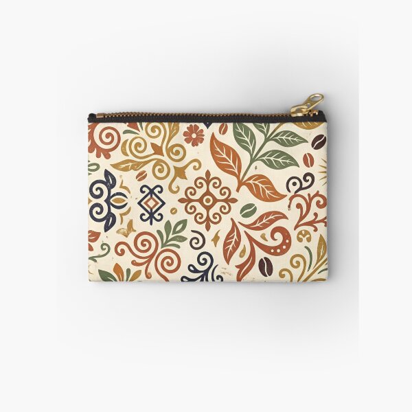 Item preview, Vintage Bohemian Coffee Pattern - Retro Floral Ornamental Design with Coffee Beans, Leaves & Sun Motifs - Warm Earth Tones Seamless Pattern designed and sold by crackerflake.