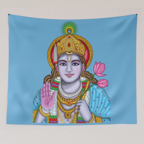 Item preview, Lord Krishna Artwork | Divine Hindu God Digital Illustration designed and sold by Harshit_Digital_Arts.