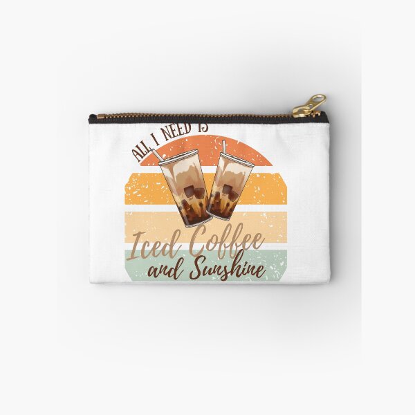 Item preview, All I need is Iced Coffee and Sunshine Retro Sun - Coffee Lover designed and sold by LAJdesigns.