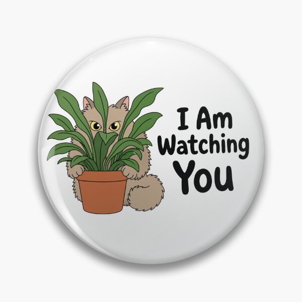 Item preview, I Am Watching You Funny Spy Cat Plant designed and sold by PlushFutura.