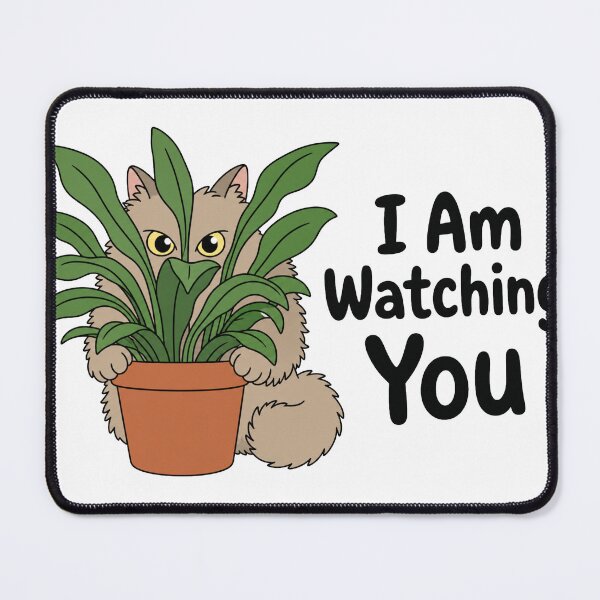 Item preview, I Am Watching You Funny Spy Cat Plant designed and sold by PlushFutura.
