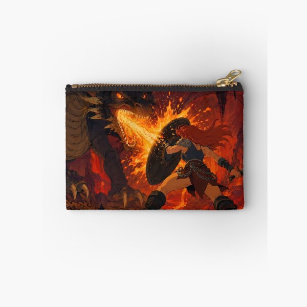 Item preview, Dragon Slayer Warrior – Epic Fantasy Fire Battle Illustration designed and sold by  Hollow Moon Studios..