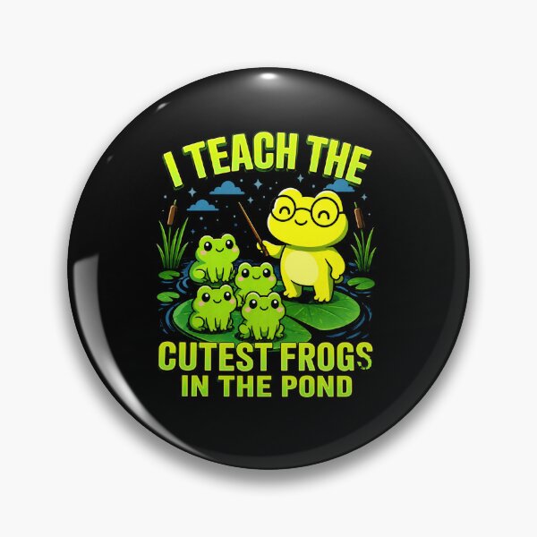 Item preview, I Teach the Cutest Frogs in the Pond Funny Frog Teacher Cartoon Art designed and sold by MiALopezArt.