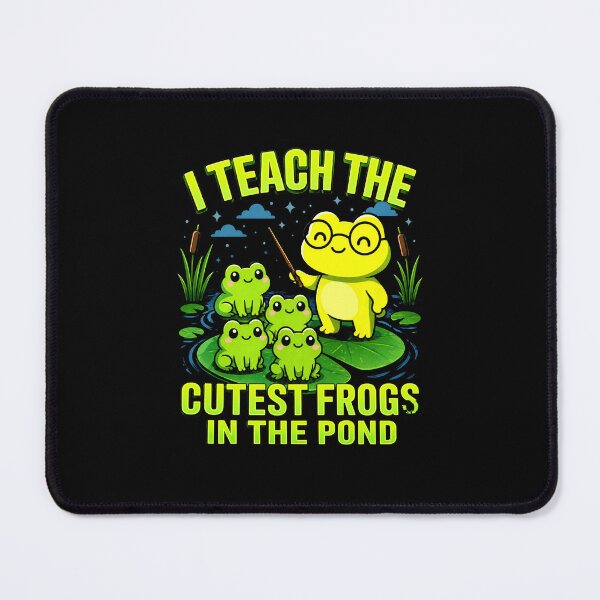 Item preview, I Teach the Cutest Frogs in the Pond Funny Frog Teacher Cartoon Art designed and sold by MiALopezArt.