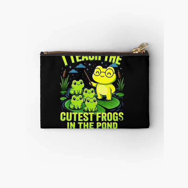 Item preview, I Teach the Cutest Frogs in the Pond Funny Frog Teacher Cartoon Art designed and sold by MiALopezArt.