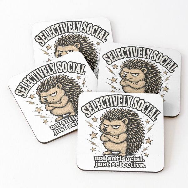 Item preview, Selectively Social | Not Antisocial Just Selective | Funny Introvert Hedgehog designed and sold by ChaosThreadsCo.