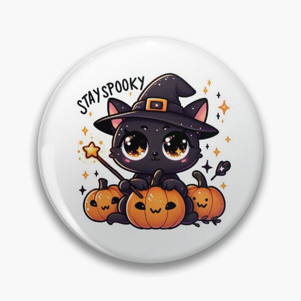 Item preview, Stay Spooky Black Cat Witch Halloween Sticker designed and sold by carestazafeli.