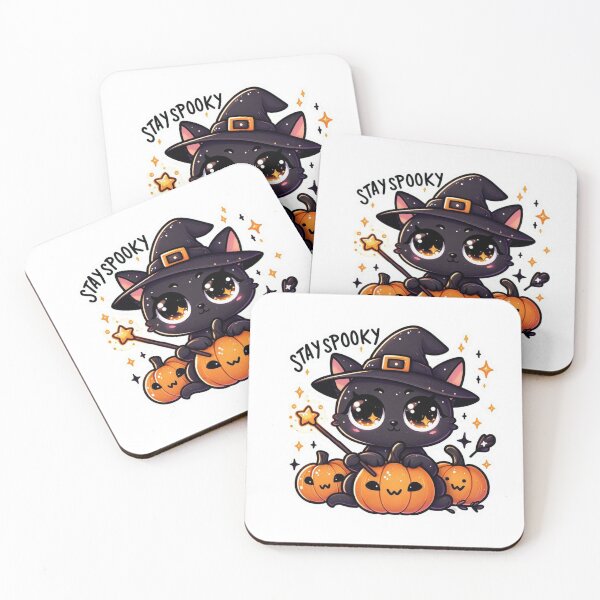 Item preview, Stay Spooky Black Cat Witch Halloween Sticker designed and sold by carestazafeli.