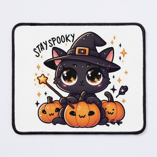 Item preview, Stay Spooky Black Cat Witch Halloween Sticker designed and sold by carestazafeli.