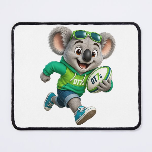 Item preview, Kaea the Rugby Koala – DT7s Mascot Sprinting with Rugby Ball designed and sold by SkruffyInk.