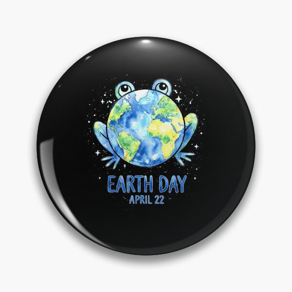 Item preview, Earth Day April 22 Watercolor Frog Planet Nature Lover Artwork designed and sold by MiALopezArt.