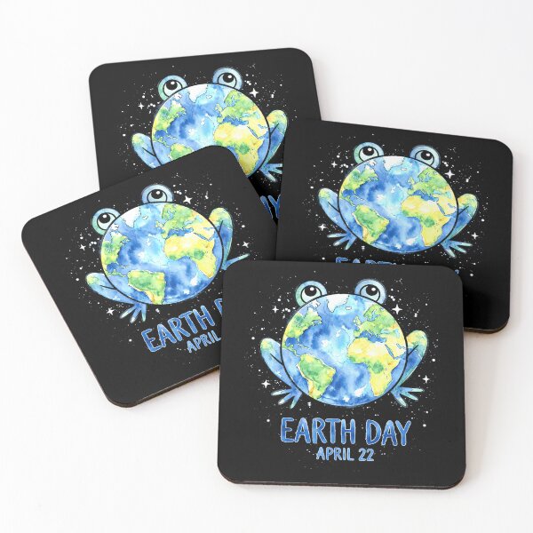 Item preview, Earth Day April 22 Watercolor Frog Planet Nature Lover Artwork designed and sold by MiALopezArt.