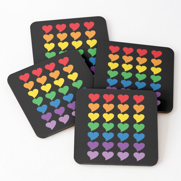 Item preview, Rainbow hearts cute preppy pride pattern designed and sold by fluffyfamcraft.