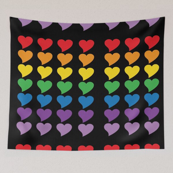 Item preview, Rainbow hearts cute preppy pride pattern designed and sold by fluffyfamcraft.