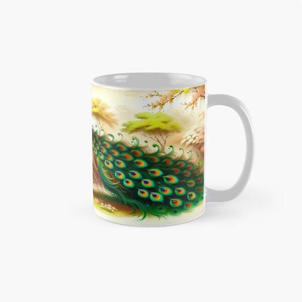 Item preview, Peacock Mug designed and sold by vivid wall art photo.